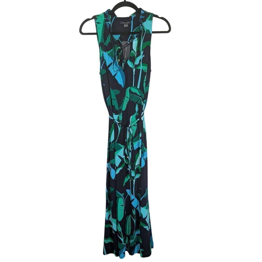 NWT Tommy Hilfiger Beverly Hills Palm Leaf Jersey Maxi Dress Size 10